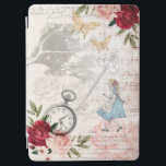 Vintage Alice In Wonderland Decoupage Collage iPad Air Cover<br><div class="desc">Beautifully designed vintage Alice in Wonderland Decoupage-themed iPad air cover. Design features a mix of our own hand-drawn original florals and artwork. Design features a mix of our own hand-drawn original florals and artwork. We've meticulously restored the iconic Alice in Wonderland vintage illustrations by hand sketching them and bring them...</div>