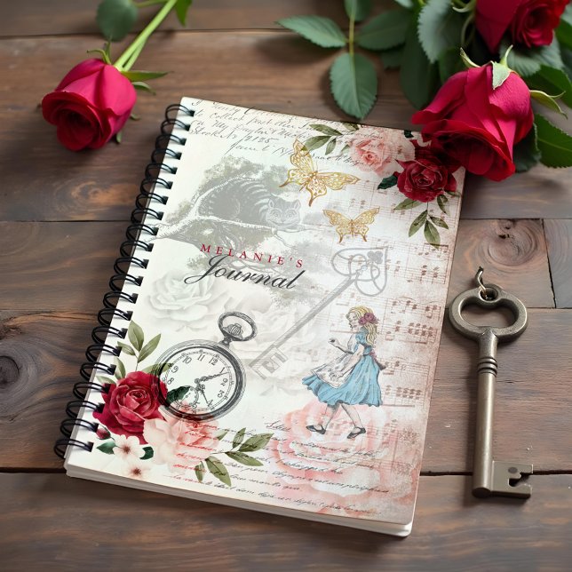 Vintage Alice In Wonderland Decoupage Collage Note Notebook (Vintage Alice In Wonderland Decoupage Collage Note Notebook)