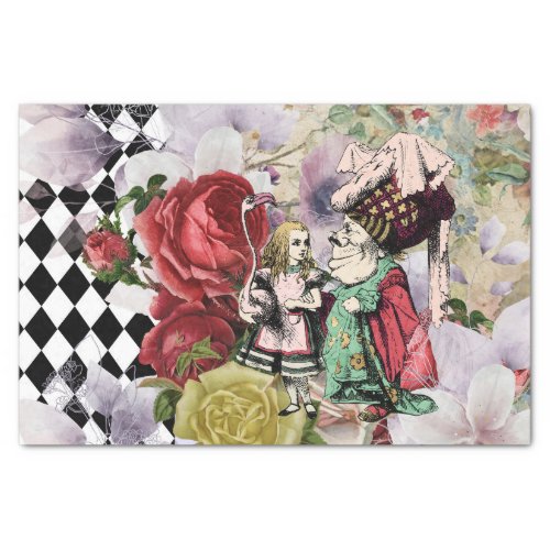 Vintage Alice in Wonderland Decoupage Queen Tissue Paper
