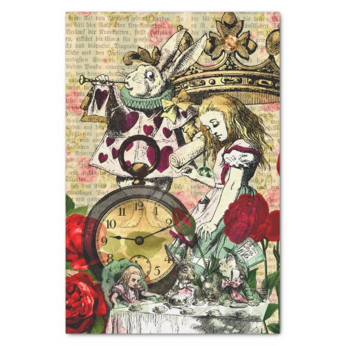 Vintage Alice in Wonderland Decoupage Tissue Paper