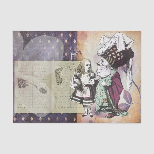 Vintage Alice in Wonderland Decoupage Tissue Paper (Front)