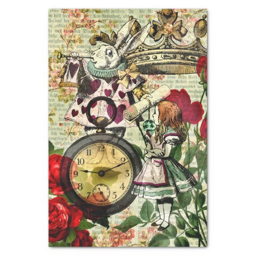 Vintage Alice in Wonderland Decoupage Tissue Paper