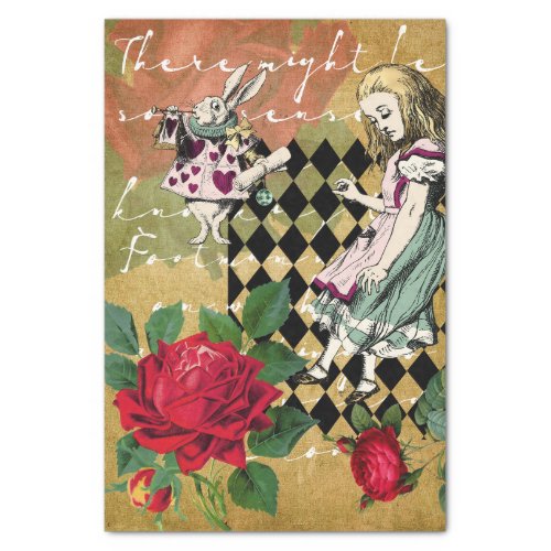 Vintage Alice in Wonderland Decoupage Tissue Paper