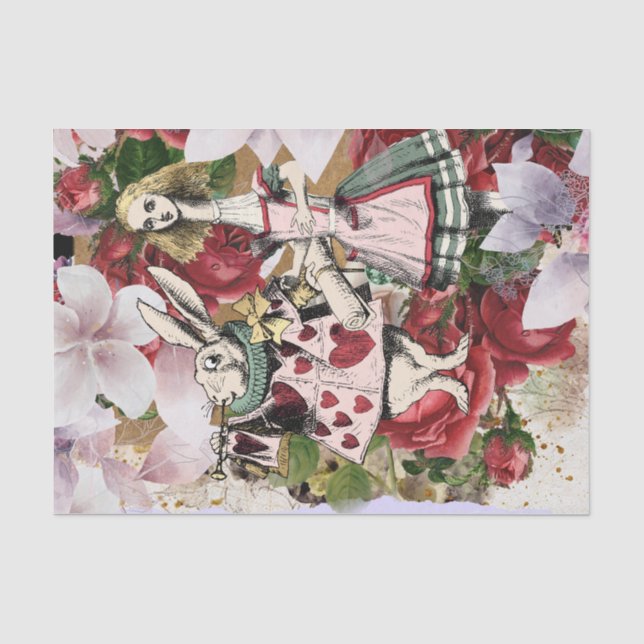 Vintage Alice in Wonderland Decoupage Tissue Paper (Front)