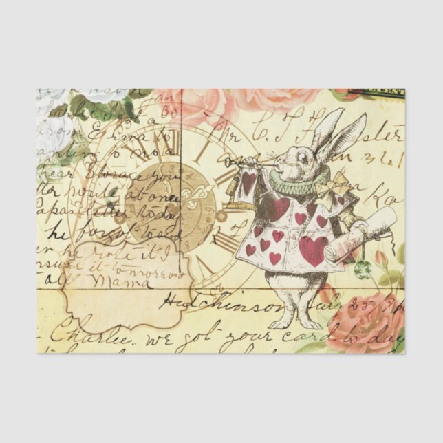 Vintage Alice in Wonderland Decoupage Tissue Paper (Front)