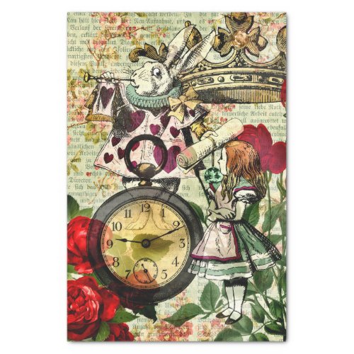 Vintage Alice in Wonderland Decoupage Tissue Paper