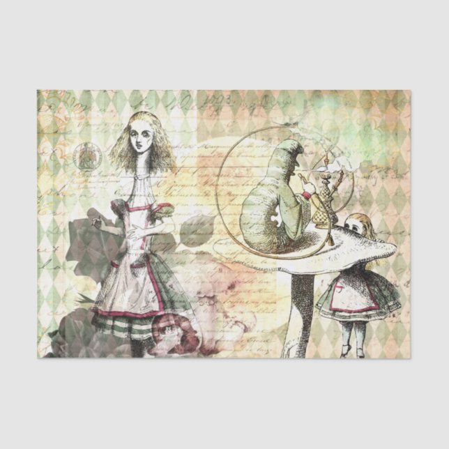 Vintage Alice in Wonderland Decoupage Tissue Paper (Front)