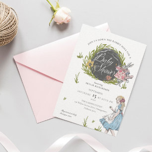 Vintage Alice In Wonderland Down the Rabbit Hole Invitation