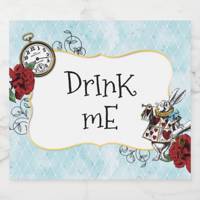 Vintage Alice in Wonderland Drink Me Beer Bottle Label | Zazzle vintage-alice-in-wonderland-drink-me-beer-bottle-label-zazzle