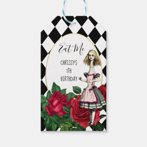 Vintage Alice in Wonderland Eat Me Favor Gift Tags