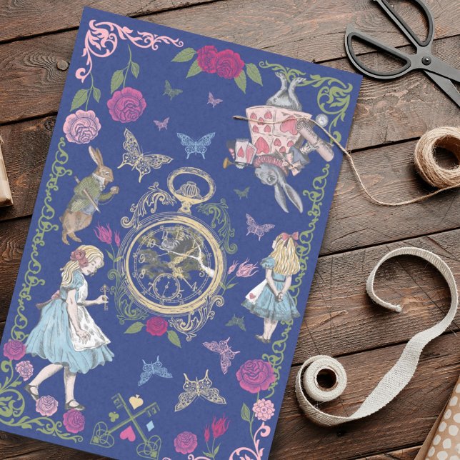Vintage Alice In Wonderland Fairytale Decoupage  Tissue Paper (Creator Uploaded)