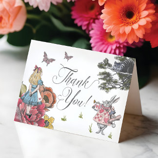 Vintage Alice In Wonderland Fairytale Thank You Card