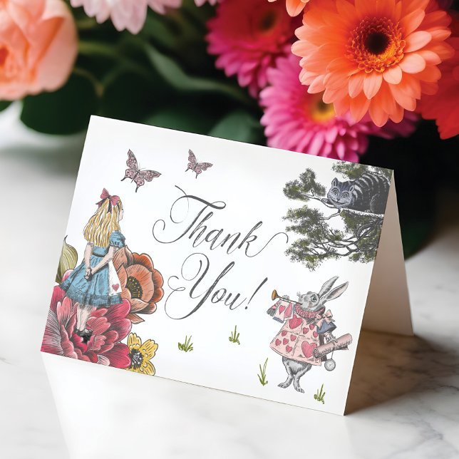 Vintage Alice In Wonderland Fairytale Thank You Card (Vintage Alice In Wonderland Fairytale Thank You)