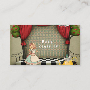 Vintage Alice In Wonderland Girl Baby Registry  Business Card