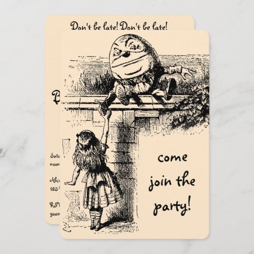 Vintage Alice in Wonderland Girl Birthday Party Invitation