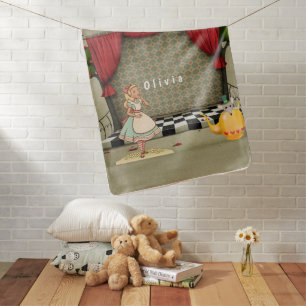 Vintage Alice In Wonderland Girl Custom Baby Blanket
