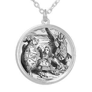 Vintage Alice in Wonderland, Gryphon, Mock Turtle Silver Plated Necklace