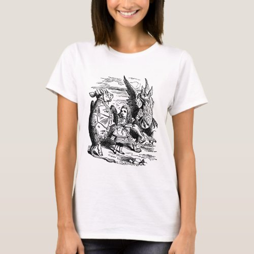 Vintage Alice in Wonderland Gryphon Mock Turtle T_Shirt