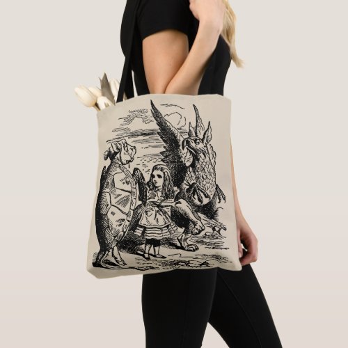 Vintage Alice in Wonderland Gryphon Mock Turtle Tote Bag