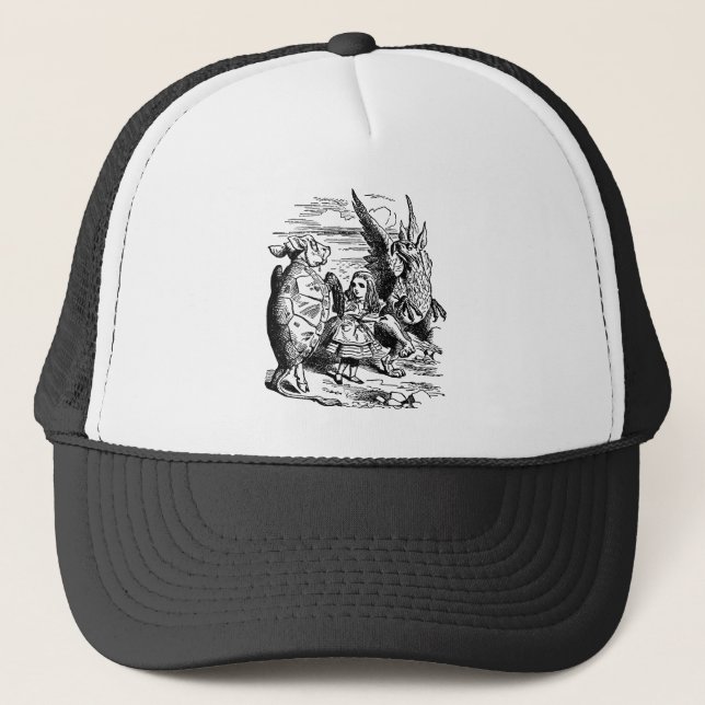 Vintage Alice in Wonderland, Gryphon, Mock Turtle Trucker Hat (Front)