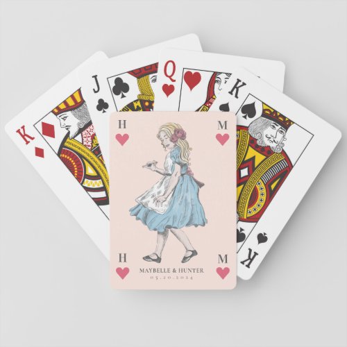 Vintage Alice in Wonderland Heart Playing Card