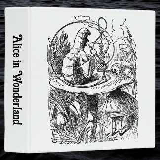 Vintage Alice in Wonderland Hookah Caterpillar 3 Ring Binder