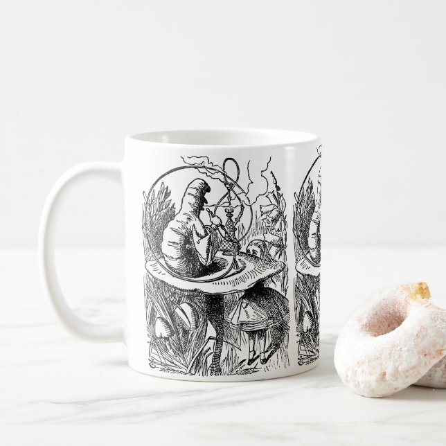 Vintage Alice in Wonderland Hookah Caterpillar Coffee Mug (With Donut)