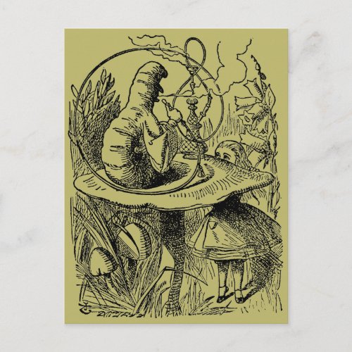 Vintage Alice in Wonderland Hookah Caterpillar Postcard