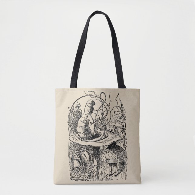 Vintage Alice in Wonderland Hookah Caterpillar Tote Bag (Front)