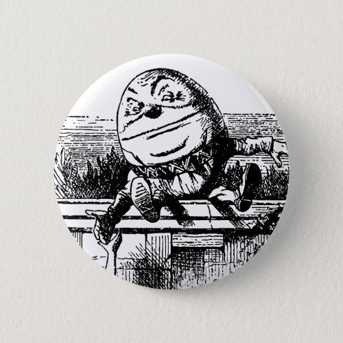 Vintage Alice in Wonderland Humpty Dumpty on Wall Button