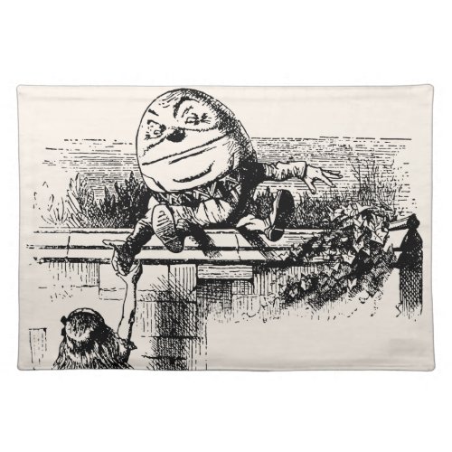 Vintage Alice in Wonderland Humpty Dumpty on Wall Cloth Placemat