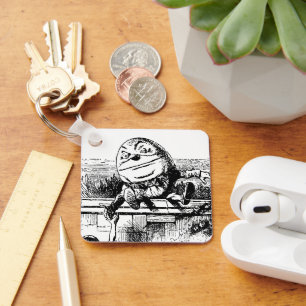 Vintage Alice in Wonderland, Humpty Dumpty on Wall Keychain
