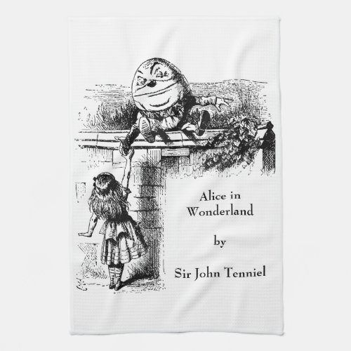 Vintage Alice in Wonderland Humpty Dumpty on Wall Kitchen Towel