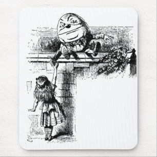 Vintage Alice in Wonderland, Humpty Dumpty on Wall Mouse Pad