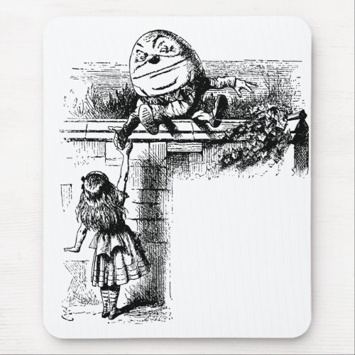 Vintage Alice in Wonderland Humpty Dumpty on Wall Mouse Pad