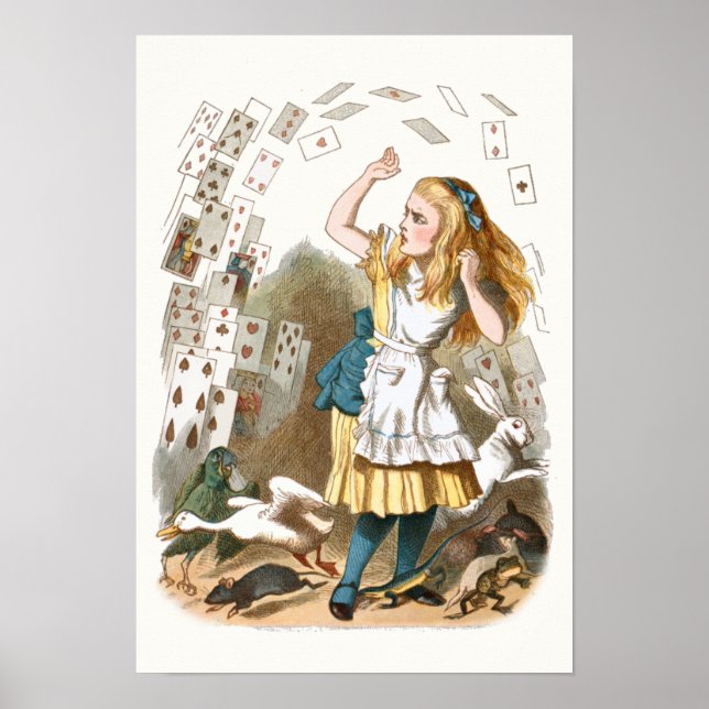 Vintage Alice in Wonderland Illustration Poster (Front)