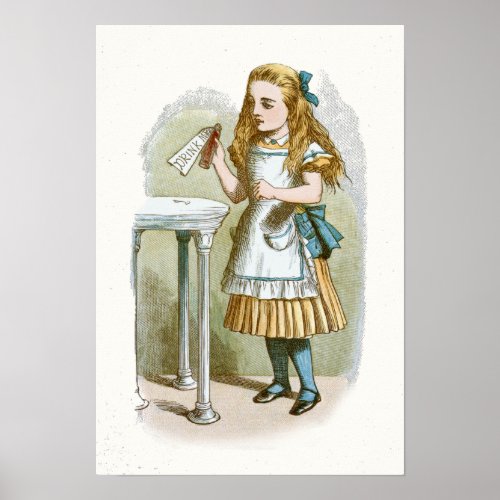 Vintage Alice in Wonderland Illustration Poster