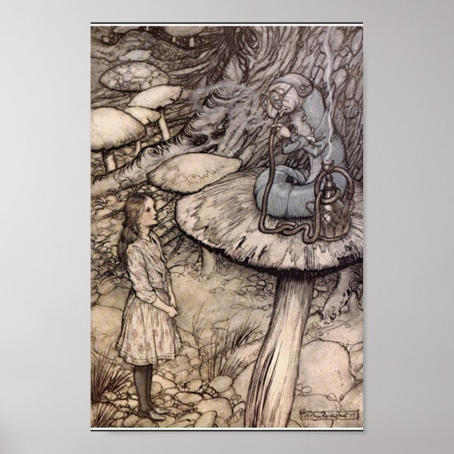 Vintage Alice in Wonderland Illustration Poster (Front)