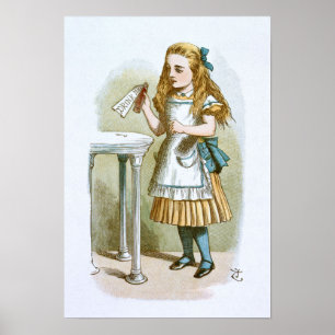 Vintage Alice in Wonderland Illustration Poster