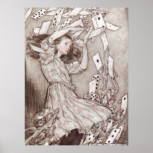 Vintage Alice in Wonderland Illustration Poster