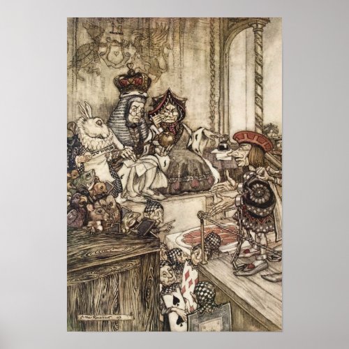 Vintage Alice in Wonderland Illustration Poster