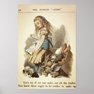 Vintage Alice in Wonderland Illustration Poster