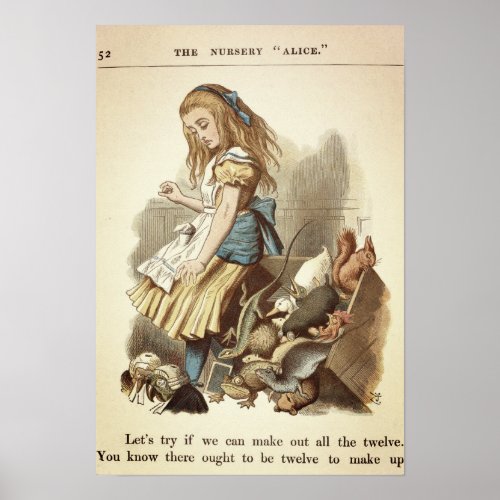 Vintage Alice in Wonderland Illustration Poster