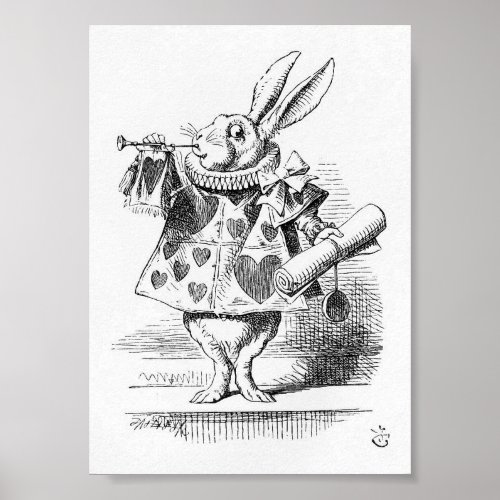 Vintage Alice in Wonderland Illustration Poster