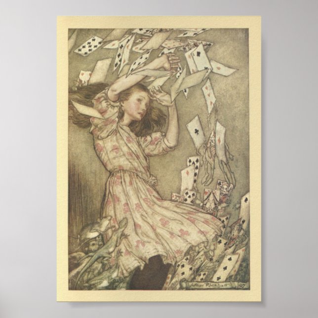 Vintage Alice in Wonderland Illustration Poster (Front)