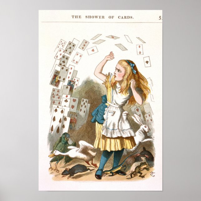 Vintage Alice in Wonderland Illustration Poster (Front)