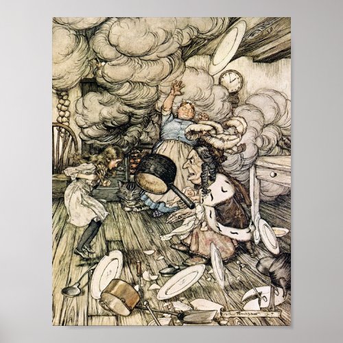 Vintage Alice in Wonderland Illustration Poster