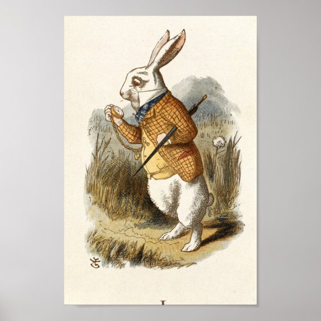 Vintage Alice in Wonderland Illustration Poster (Front)