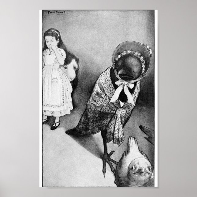 Vintage Alice in Wonderland Illustration Poster (Front)