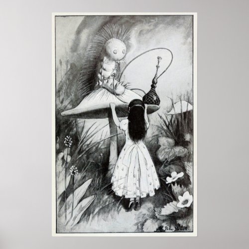 Vintage Alice in Wonderland Illustration Poster